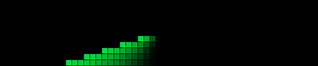 The LED panel animating: a green waveform filling from the bottom, then a game of Pong with white paddles at each end and a red ball